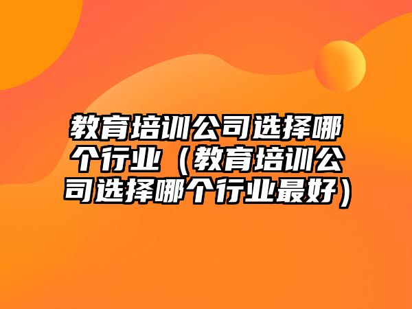 教育培訓(xùn)公司選擇哪個(gè)行業(yè)（教育培訓(xùn)公司選擇哪個(gè)行業(yè)最好）