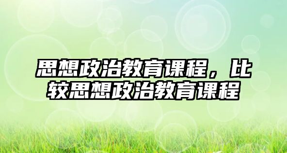 思想政治教育課程，比較思想政治教育課程