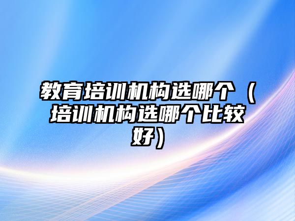 教育培訓(xùn)機構(gòu)選哪個（培訓(xùn)機構(gòu)選哪個比較好）