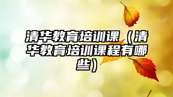 清華教育培訓(xùn)課（清華教育培訓(xùn)課程有哪些）