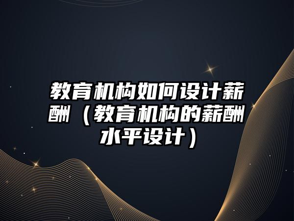 教育機構(gòu)如何設(shè)計薪酬（教育機構(gòu)的薪酬水平設(shè)計）