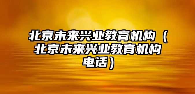 北京未來興業(yè)教育機(jī)構(gòu)（北京未來興業(yè)教育機(jī)構(gòu)電話）