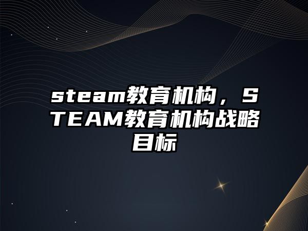 steam教育機構(gòu)，STEAM教育機構(gòu)戰(zhàn)略目標