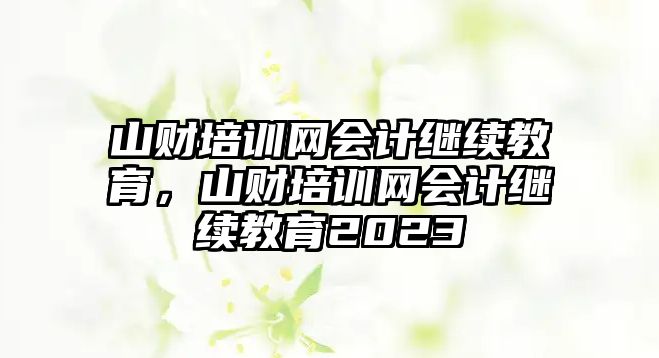 山財培訓網(wǎng)會計繼續(xù)教育，山財培訓網(wǎng)會計繼續(xù)教育2023