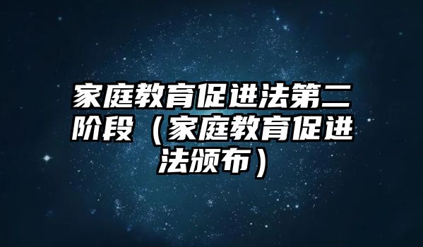 家庭教育促進法第二階段（家庭教育促進法頒布）