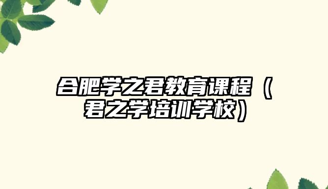 合肥學之君教育課程（君之學培訓學校）