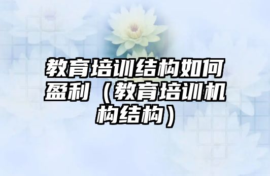 教育培訓結構如何盈利（教育培訓機構結構）