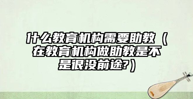 什么教育機構(gòu)需要助教（在教育機構(gòu)做助教是不是很沒前途?）