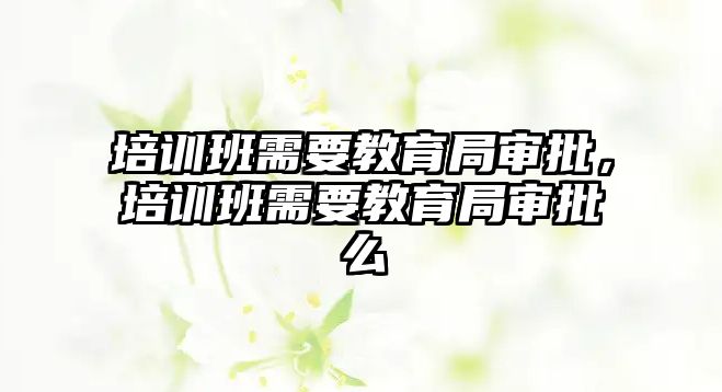 培訓(xùn)班需要教育局審批，培訓(xùn)班需要教育局審批么