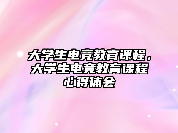 大學生電競教育課程，大學生電競教育課程心得體會