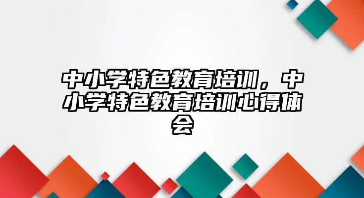 中小學特色教育培訓，中小學特色教育培訓心得體會