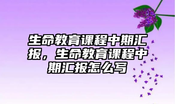 生命教育課程中期匯報，生命教育課程中期匯報怎么寫