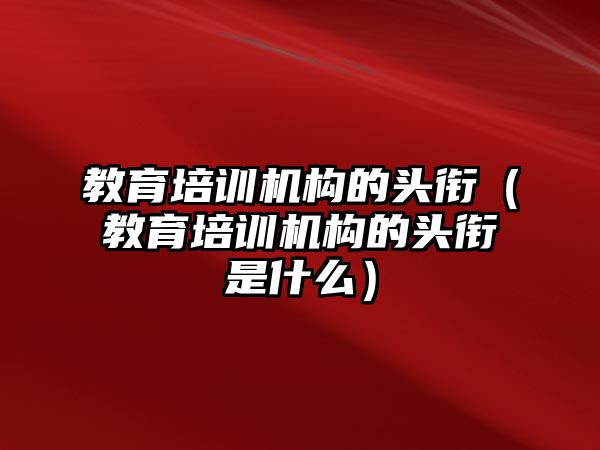 教育培訓機構(gòu)的頭銜（教育培訓機構(gòu)的頭銜是什么）