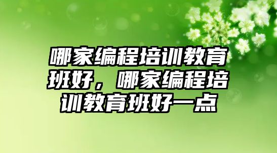 哪家編程培訓(xùn)教育班好，哪家編程培訓(xùn)教育班好一點(diǎn)