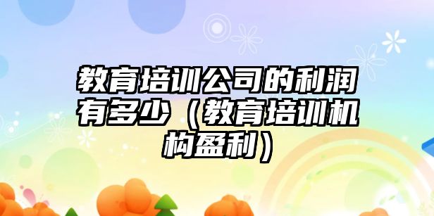 教育培訓(xùn)公司的利潤(rùn)有多少（教育培訓(xùn)機(jī)構(gòu)盈利）