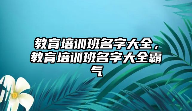 教育培訓(xùn)班名字大全，教育培訓(xùn)班名字大全霸氣