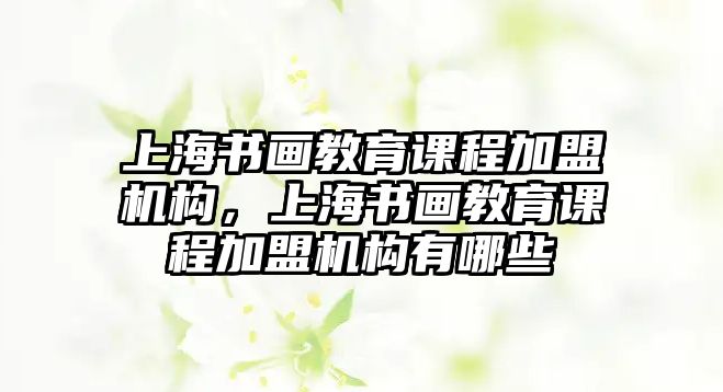 上海書畫教育課程加盟機(jī)構(gòu)，上海書畫教育課程加盟機(jī)構(gòu)有哪些