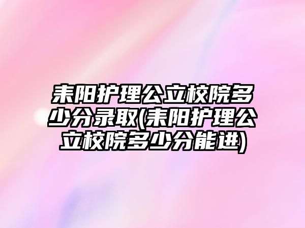 耒陽護理公立校院多少分錄取(耒陽護理公立校院多少分能進)