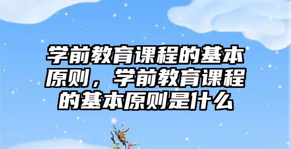 學(xué)前教育課程的基本原則，學(xué)前教育課程的基本原則是什么