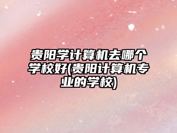 貴陽(yáng)學(xué)計(jì)算機(jī)去哪個(gè)學(xué)校好(貴陽(yáng)計(jì)算機(jī)專業(yè)的學(xué)校)