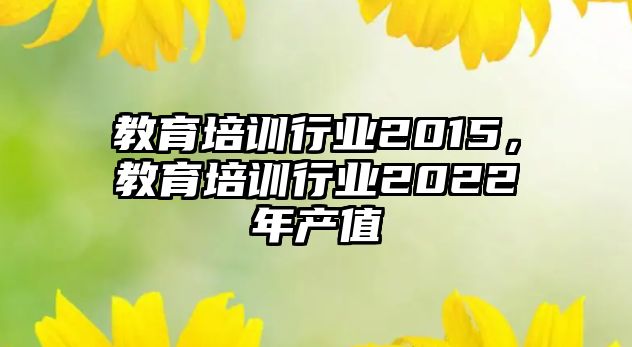 教育培訓(xùn)行業(yè)2015，教育培訓(xùn)行業(yè)2022年產(chǎn)值