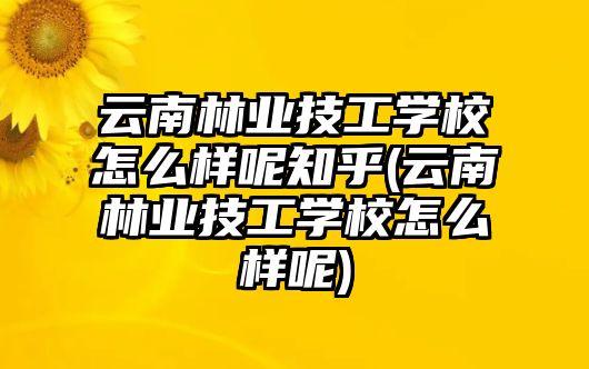 云南林業(yè)技工學校怎么樣呢知乎(云南林業(yè)技工學校怎么樣呢)