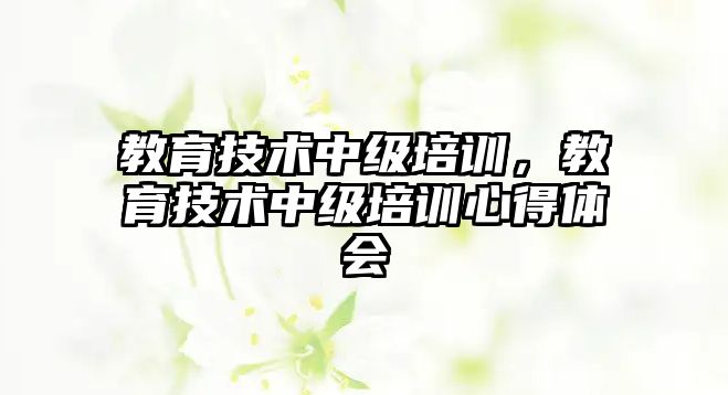 教育技術(shù)中級培訓，教育技術(shù)中級培訓心得體會