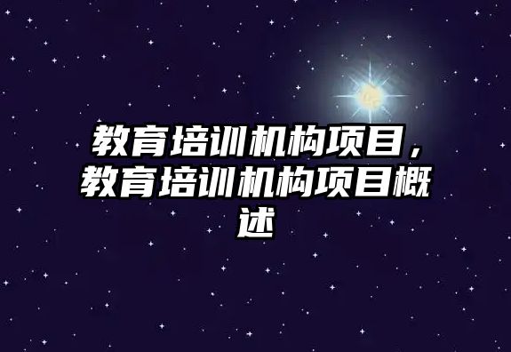 教育培訓機構(gòu)項目，教育培訓機構(gòu)項目概述