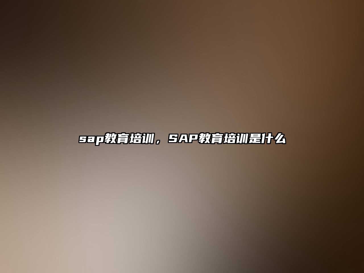 sap教育培訓(xùn)，SAP教育培訓(xùn)是什么