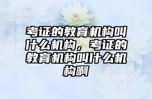 考證的教育機構(gòu)叫什么機構(gòu)，考證的教育機構(gòu)叫什么機構(gòu)啊