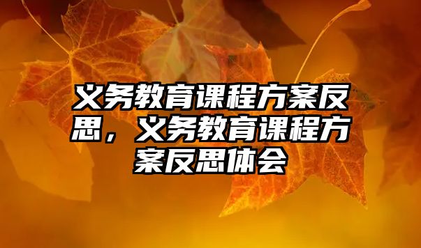 義務(wù)教育課程方案反思，義務(wù)教育課程方案反思體會(huì)