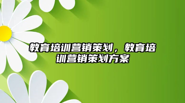 教育培訓(xùn)營銷策劃，教育培訓(xùn)營銷策劃方案