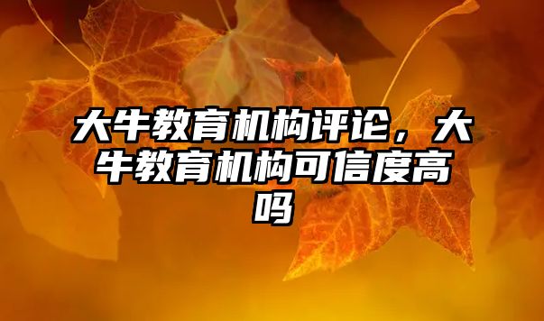 大牛教育機構(gòu)評論，大牛教育機構(gòu)可信度高嗎