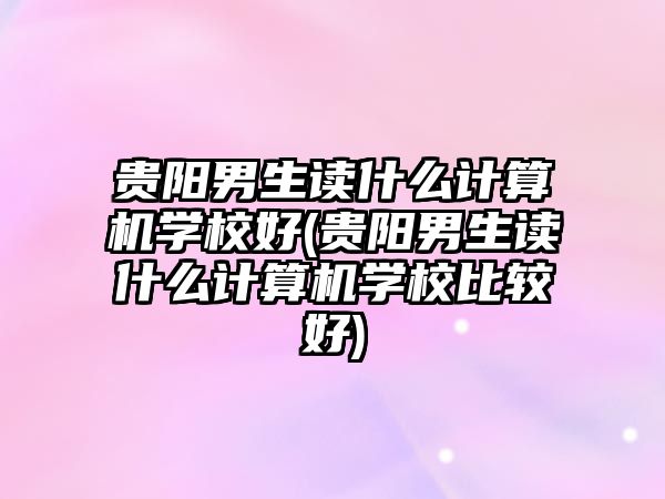 貴陽男生讀什么計算機(jī)學(xué)校好(貴陽男生讀什么計算機(jī)學(xué)校比較好)