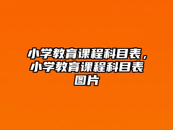 小學教育課程科目表，小學教育課程科目表圖片