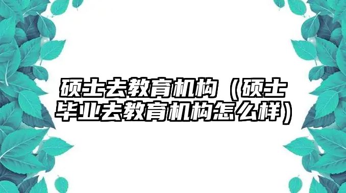 碩士去教育機構(gòu)（碩士畢業(yè)去教育機構(gòu)怎么樣）