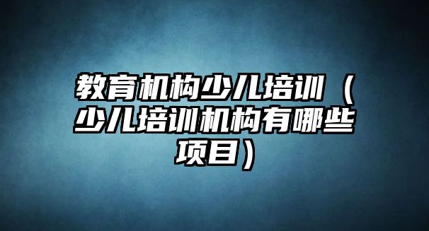 教育機構(gòu)少兒培訓(xùn)（少兒培訓(xùn)機構(gòu)有哪些項目）