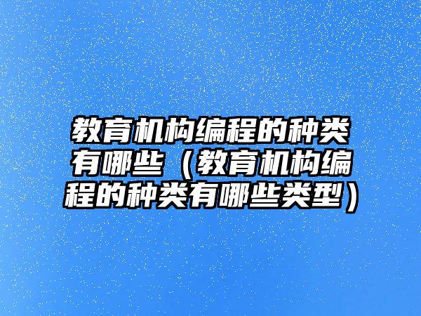 教育機構編程的種類有哪些（教育機構編程的種類有哪些類型）