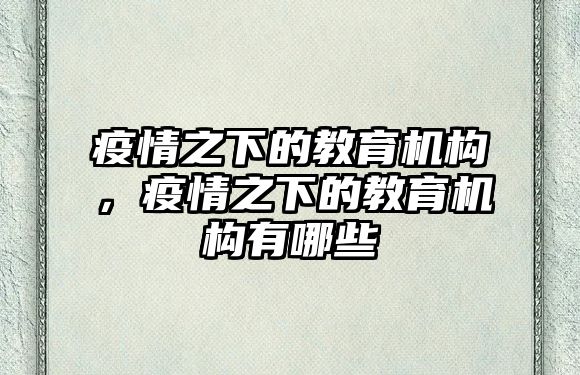 疫情之下的教育機(jī)構(gòu)，疫情之下的教育機(jī)構(gòu)有哪些