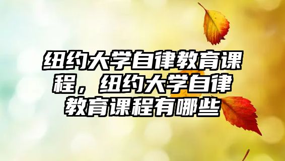 紐約大學(xué)自律教育課程，紐約大學(xué)自律教育課程有哪些