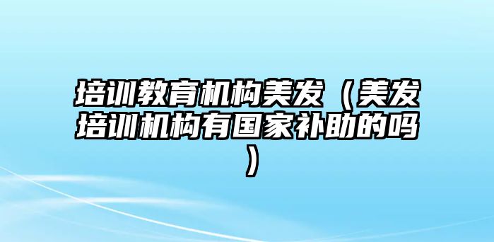 培訓教育機構美發(fā)（美發(fā)培訓機構有國家補助的嗎）