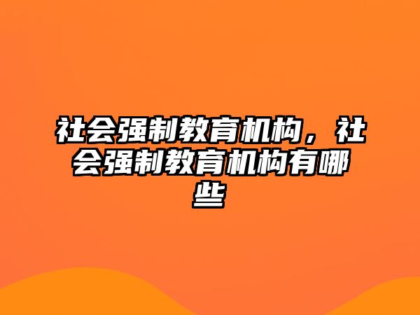 社會(huì)強(qiáng)制教育機(jī)構(gòu)，社會(huì)強(qiáng)制教育機(jī)構(gòu)有哪些