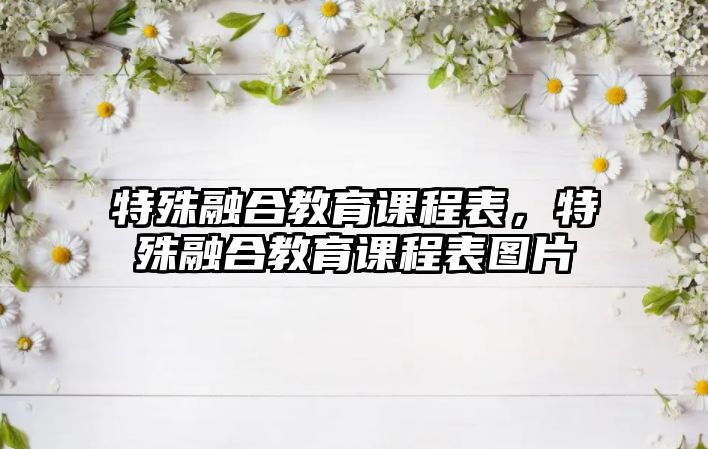 特殊融合教育課程表，特殊融合教育課程表圖片