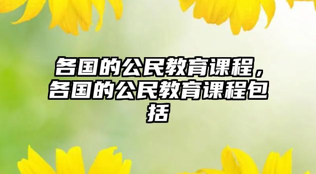 各國的公民教育課程，各國的公民教育課程包括