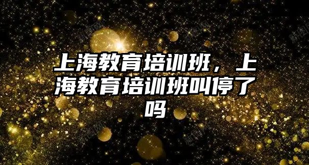 上海教育培訓班，上海教育培訓班叫停了嗎