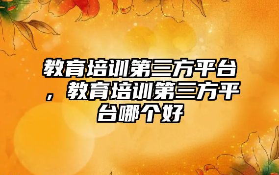 教育培訓(xùn)第三方平臺，教育培訓(xùn)第三方平臺哪個好