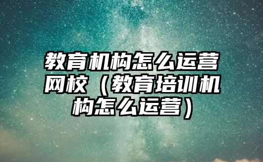 教育機構(gòu)怎么運營網(wǎng)校（教育培訓(xùn)機構(gòu)怎么運營）