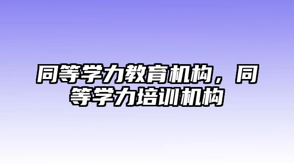 同等學(xué)力教育機(jī)構(gòu)，同等學(xué)力培訓(xùn)機(jī)構(gòu)