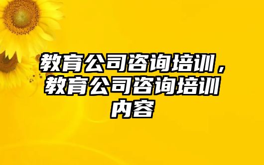 教育公司咨詢培訓(xùn)，教育公司咨詢培訓(xùn)內(nèi)容