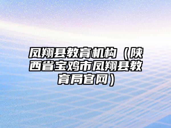 鳳翔縣教育機(jī)構(gòu)（陜西省寶雞市鳳翔縣教育局官網(wǎng)）